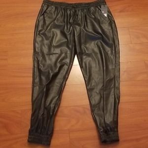 Faux Leather Joggers